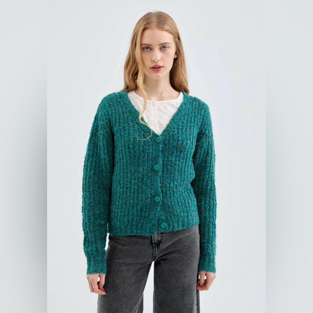Compania Fantastica Women's M Teal Cardigan